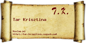 Tar Krisztina névjegykártya